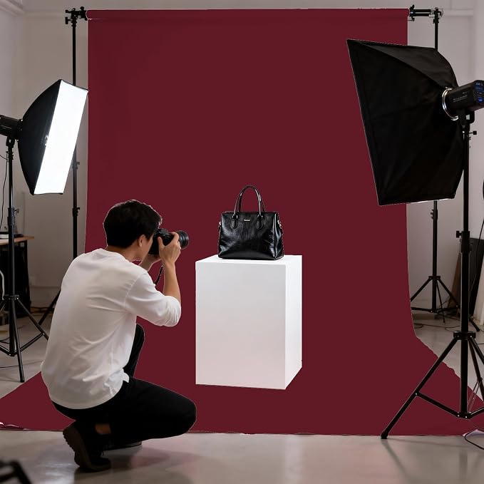 Burgundy Photography Backdrop for Photoshoot, Fabric 8x10ft | Polyester Studio - Image 4