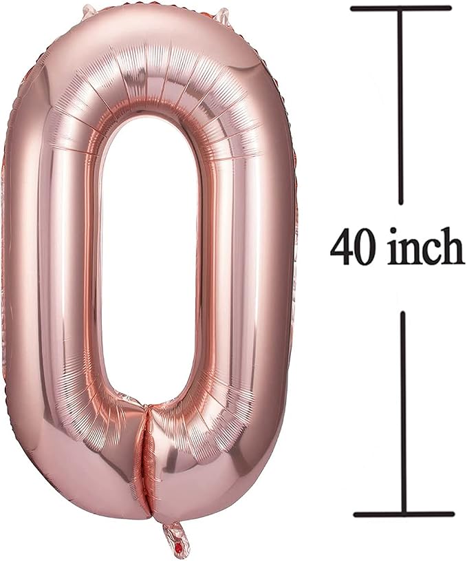 Jonhamwelbor 60 Number Balloons Rose Gold Big Giant Jumbo Number 60 Foil Mylar - Image 4