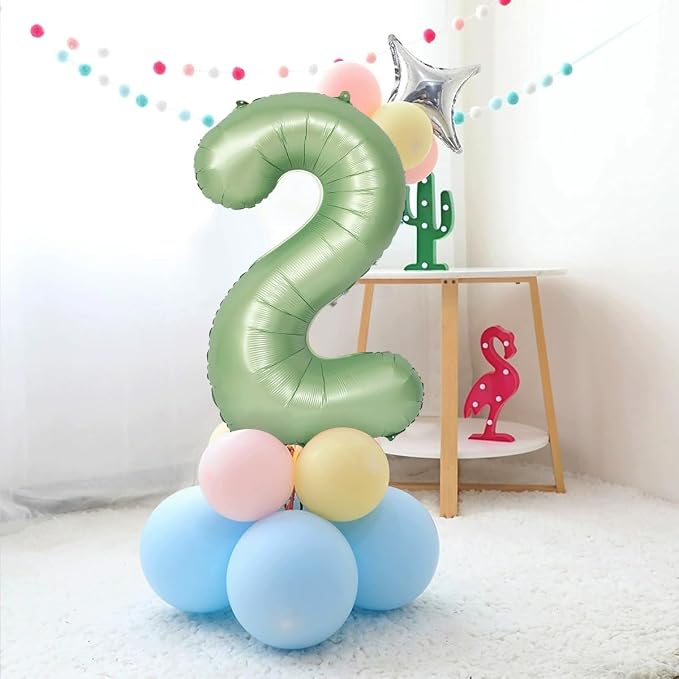 40 Inch Green Number Balloon 0 Olive Green Foil Balloon Sage Green 0 Balloons - Image 6