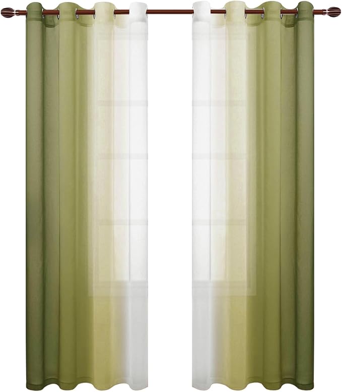 DWCN Faux Linen Ombre Sheer Curtains - Image 8