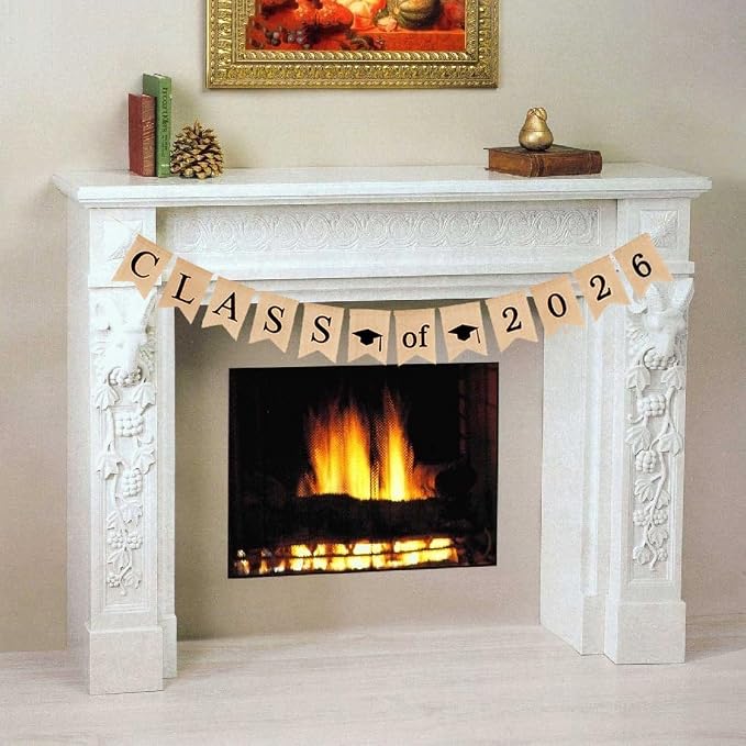 Burlap Class of 2026 Graduation Banner Decorations Congratulations Banners | No - Image 4