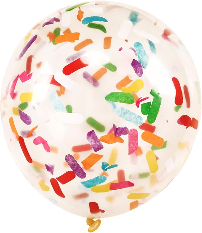 25 Pcs Rainbow Confetti Balloons, 12 Inch Thickened Clear Latex Balloon - Image 3