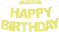 BEISHIDA Pre-Strung Glitter Yellow Happy Birthday Banner Party Sign Decor | NO by Beishida