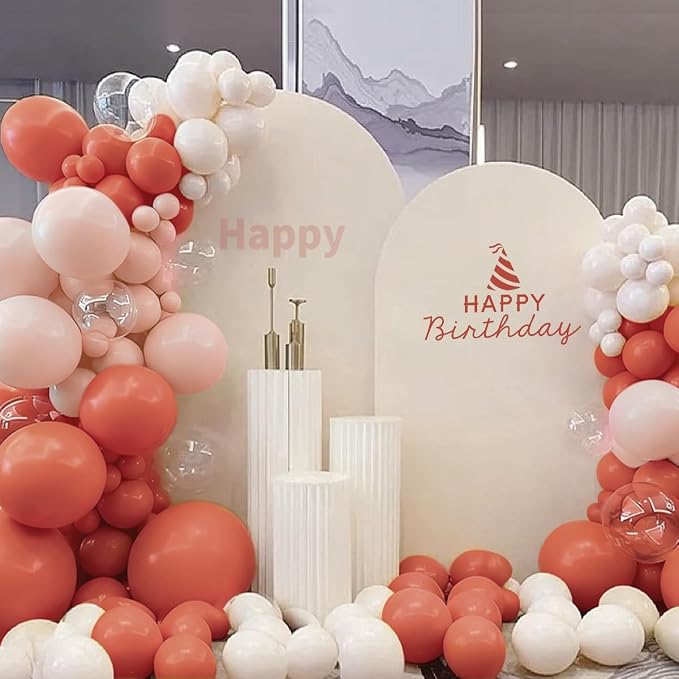 MEBAY Orange Pink Blush White Balloon Garland Arch Kit - Image 7