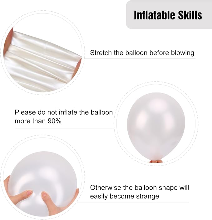RUBFAC Pearl White Balloons 65pcs, 12 Inch Party Balloon - Image 4
