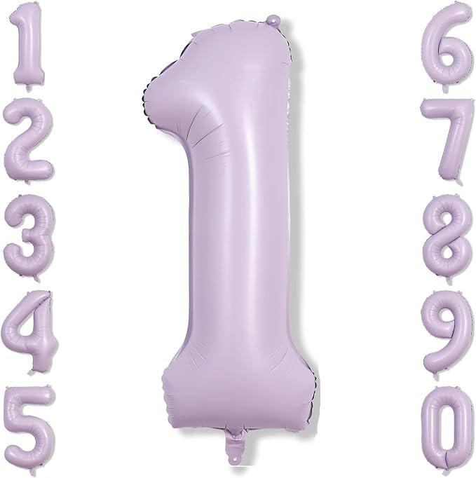 Cream Purple Number 1 Balloon 40 Inch, Foil Numeral by Unknown