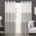 EXCLUSIVE HOME Chateau Striped Faux Silk Grommet Top Curtain Panel Pair by TownCountryLiving