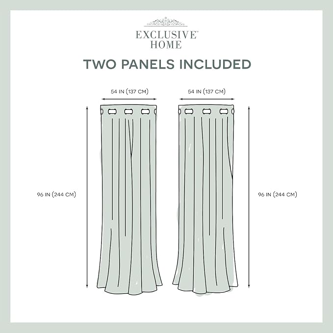 EXCLUSIVE HOME Chateau Striped Faux Silk Grommet Top Curtain Panel Pair - Image 5