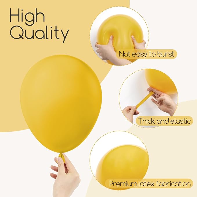 Awenztech 110pcs Mustard Yellow Balloon Arch Garland Kit 18 12 10 5 inch | Baby - Image 3