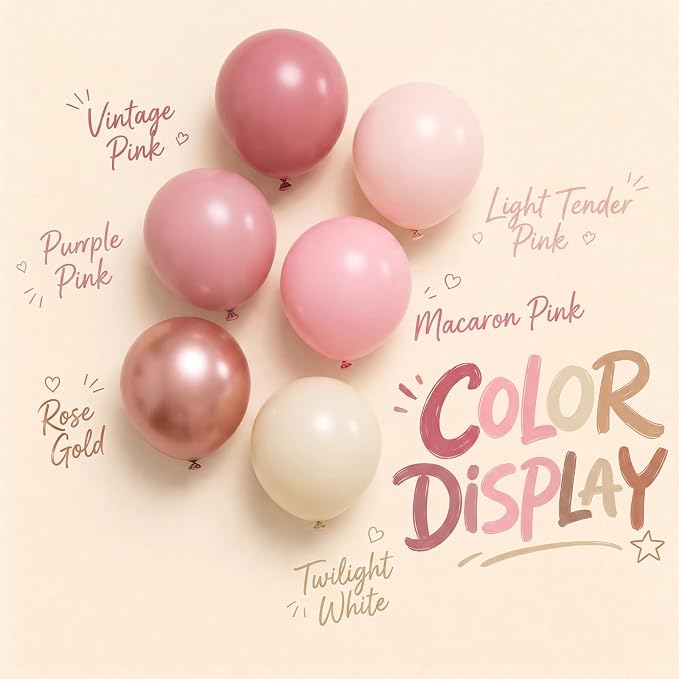 Dusty Pink Balloon Arch Kit for Baby Shower Birthday Decorations | Mauve - Image 4