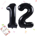 40 inch Number Balloon 0-9 Black Large Number 12 Balloons, Digital Balloons by Smlpuame