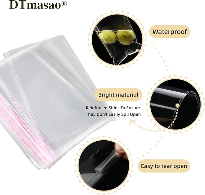 2x3 Inches 200PCS Self Sealing Cellophane Bags Self Adhesive Clear Resealable Cellophane Bags 2"x3"