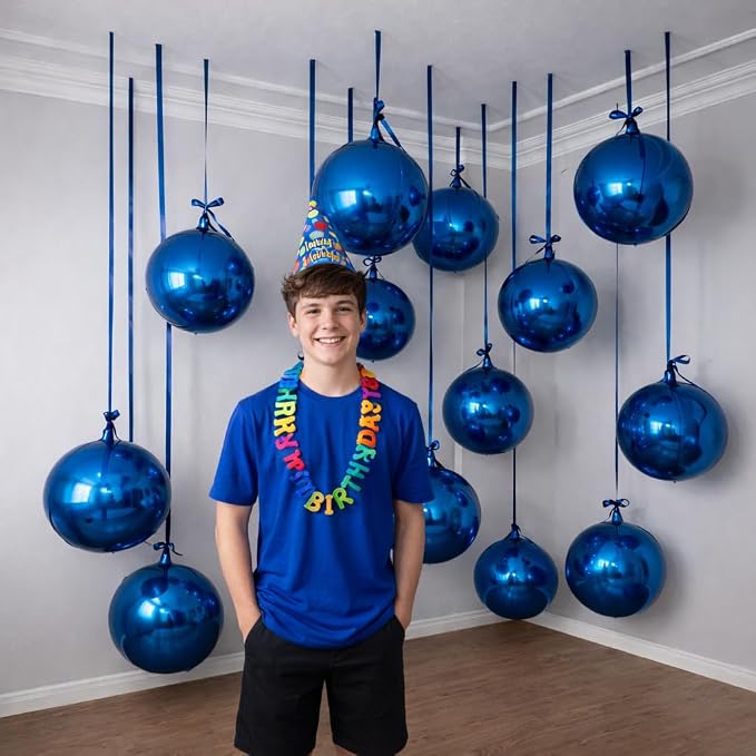 Navy Blue Round Foil Balloons - Image 3