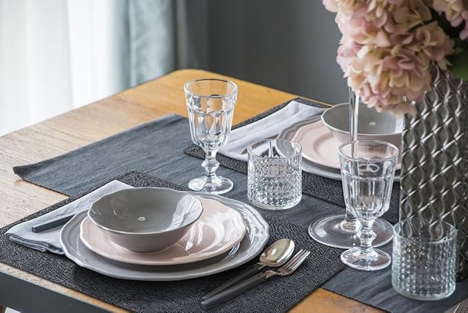 Faux Cotton Linen Placemats Set of 4, Cloth Washable Farmhouse Dining Table Mats - Image 8