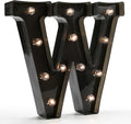 Light Up Black Alphabet Marquee Letters Sign LED Marquee Number Lights Sign for Night Light Home Bar Christmas Lamp Birthday Party Wedding Decoration W