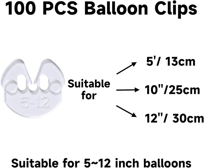 jijAcraft Transparent Balloon Clips 100PCS, Tie-Free Balloon Clips - Image 2