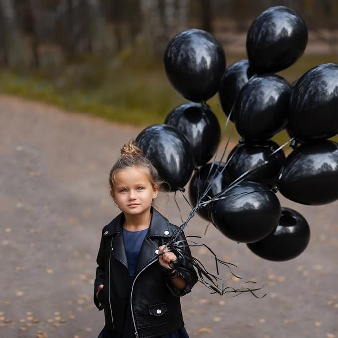 Black Balloons Party Decorations 160 Pack 5 inch Round Halloween Latex Balloons - Image 6