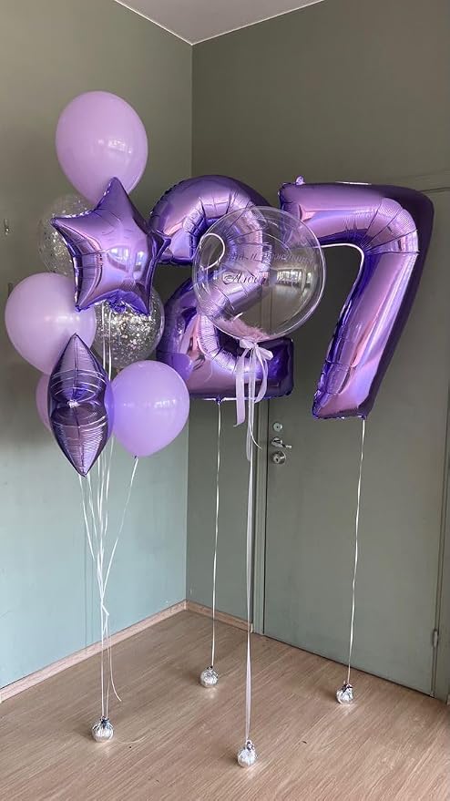 Number Balloons 40 Inch 1 Balloon Purple Birthday Decorations - Image 2