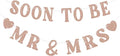 Soon To Be Mr & Mrs Sign for Bridal Shower Banner, Pre-Strung Rose Gold Glitter by SerpizePaty