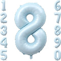 Baby Blue Number 8 Balloon 40 Inch, Sky Pastel Foil Numeral Party Supplies | by Unknown