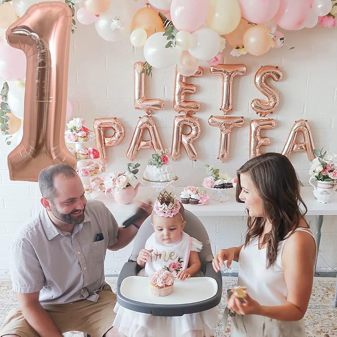 TONIFUL 40 Inch Rose Gold Large Numbers Balloons 0-9, Number 1 Digital 1 Helium - Image 5