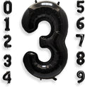 AULE 40 Inch Black Number Balloon 3 Foil 0-9 Birthday Big Numbers | Birthday by AULE