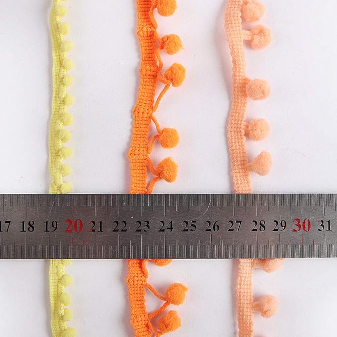 24yards Pom Pom Trim Random 0.39 to 0.59inch Ball Fringe Garland Ribbon Sewing - Image 4