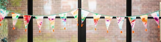 Tie Dye Rainbow Fabric Bunting - Image 6