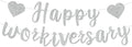 Silver Glitter Happy Workiversary Banner by RICHHHA
