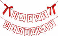 Red Happy Birthday Banner with Satin Bows by TULOBI