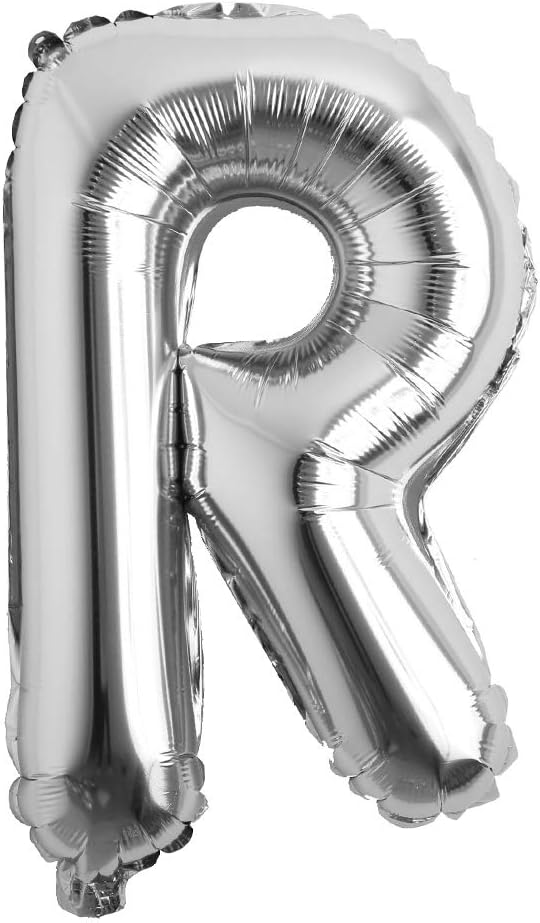 16" inch Single Silver Alphabet Letter number Balloons Aluminum Hanging Foil by REIANS