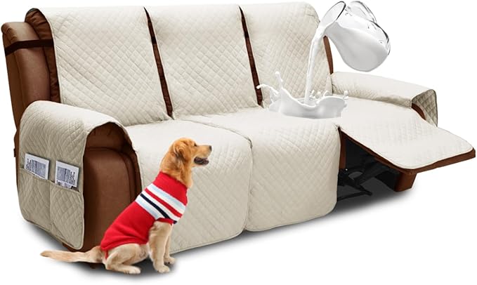 XINEAGE Water Resistant Recliner Cover, 3 seat Recliner Sofa Covers by XINEAGE