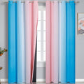 Pink and Blue Ombre Blackout Curtains 96 Inches Long, Full Room Darkening by ESTELARTEXTILER