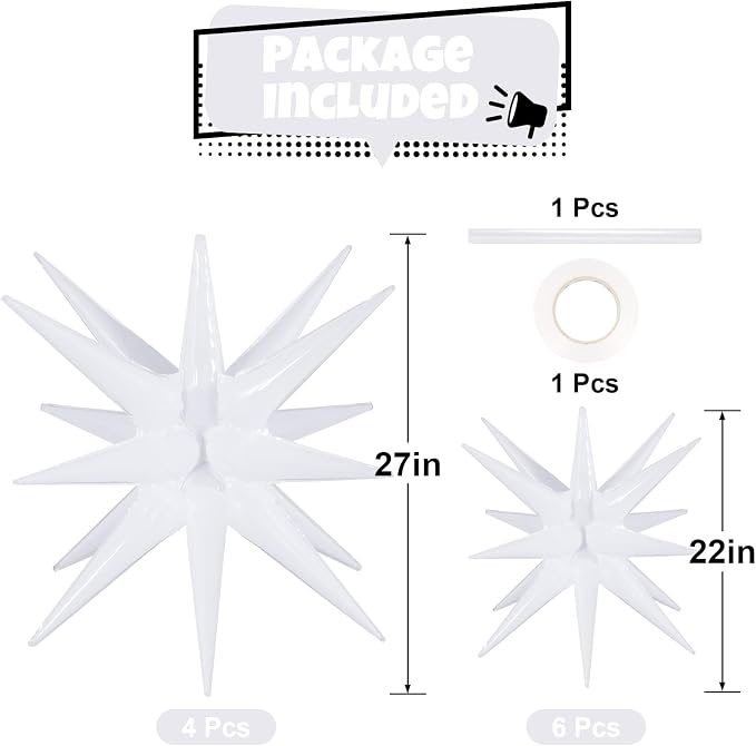 10 Pcs Star Balloons Explosion Balloons Foil Cone Balloon Magic - Image 2