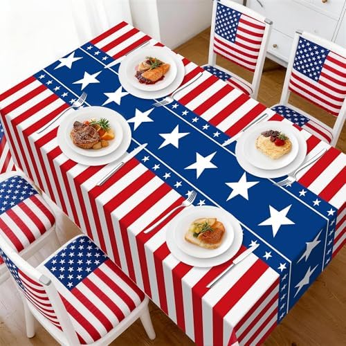3 Pack Patriotic Tablecloths,American Flag Tablecloth,Patriotic Decorations - Image 4