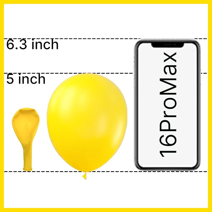 PartyWoo Yellow Balloons 50pcs Matte Yellow Small Latex Helium Balloons | 5 Inch - Image 2