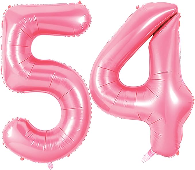 Number 54 Balloons for 54th Birthday Party Decorations, 0-100 Large No.54 by Joycard