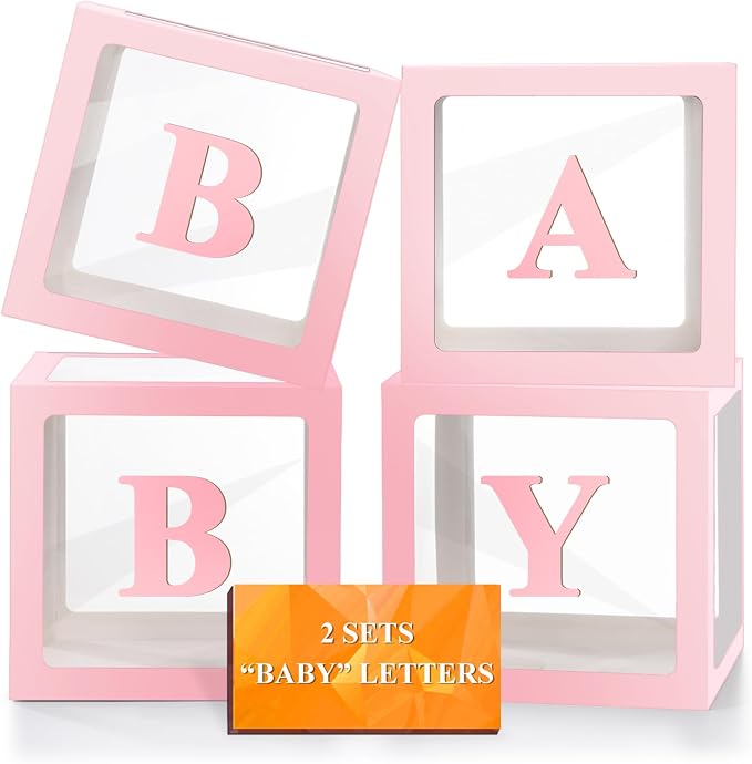 Ledido Baby Boxes with Letters for Baby Shower Decorations by Ledido