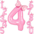 Pink 4 Balloon Number Pink Birthday Decorations by Unknown