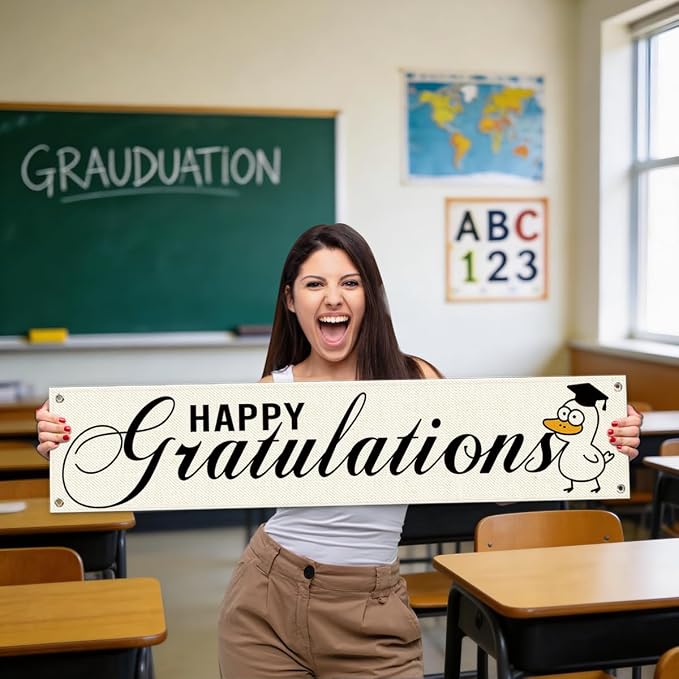 Happy Graduation Banner Decor, Cute Duck Hanging Sign - Image 5