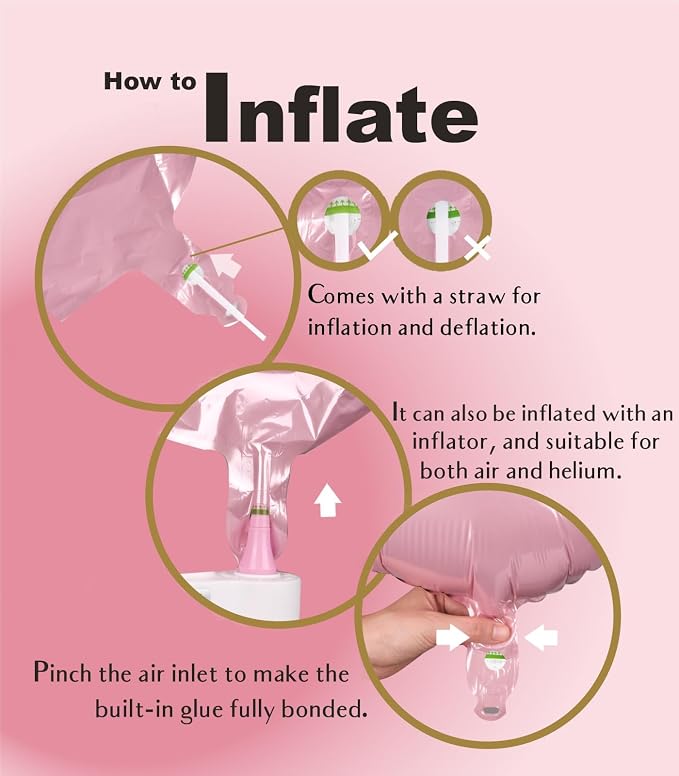 SUWEN 40 Inch Pink Large C Letter Balloons Big Foil Helium A-Z | Jumbo Mylar - Image 5