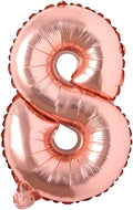 16" inch Single Rose Gold Alphabet Letter number Balloons Aluminum Hanging Foil by REIANS