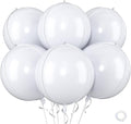 22 Inch White Foil Balloons, Large Metallic White Round Balloons, Sphere Ball by Saxuxu