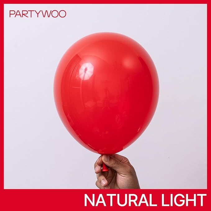 PartyWoo Red Balloons 100 pcs Different Sizes of 18 12 10 5 Inch Red Balloon - Image 3