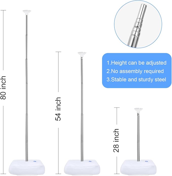 Lechay Balloon Column Stand Set of 4, 6.6ft Adjustable Balloon Stand kit - Image 3