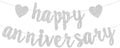 Pre-Strung Happy Anniversary Banner Bunting Silver Hanging Sign Garland by Unknown