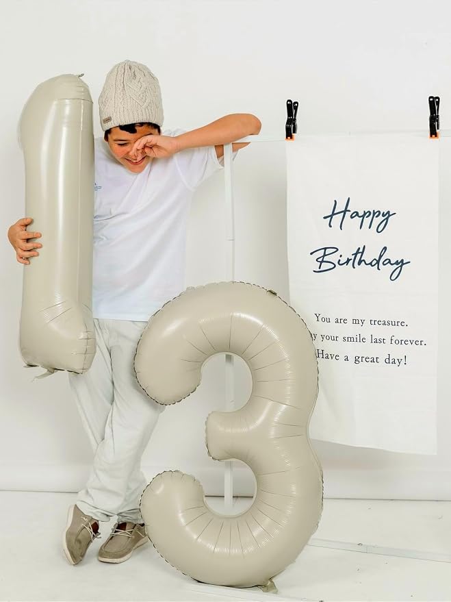 23 Balloon Number 40 Inch Cream Balloons - Image 2