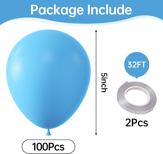 Light Blue Balloons, Birthday Decoration, Wedding Party, Baby Shower Decorations - Image 2