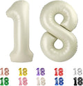18 Balloon Numbers Foil 40Inch for 18 Year Old Birthday Decorations, Cream | by Mluchee