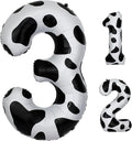 40 Inch Cow Print Number 3 Balloons, Birthday Party Aluminum Foil Balloon by AXBMM